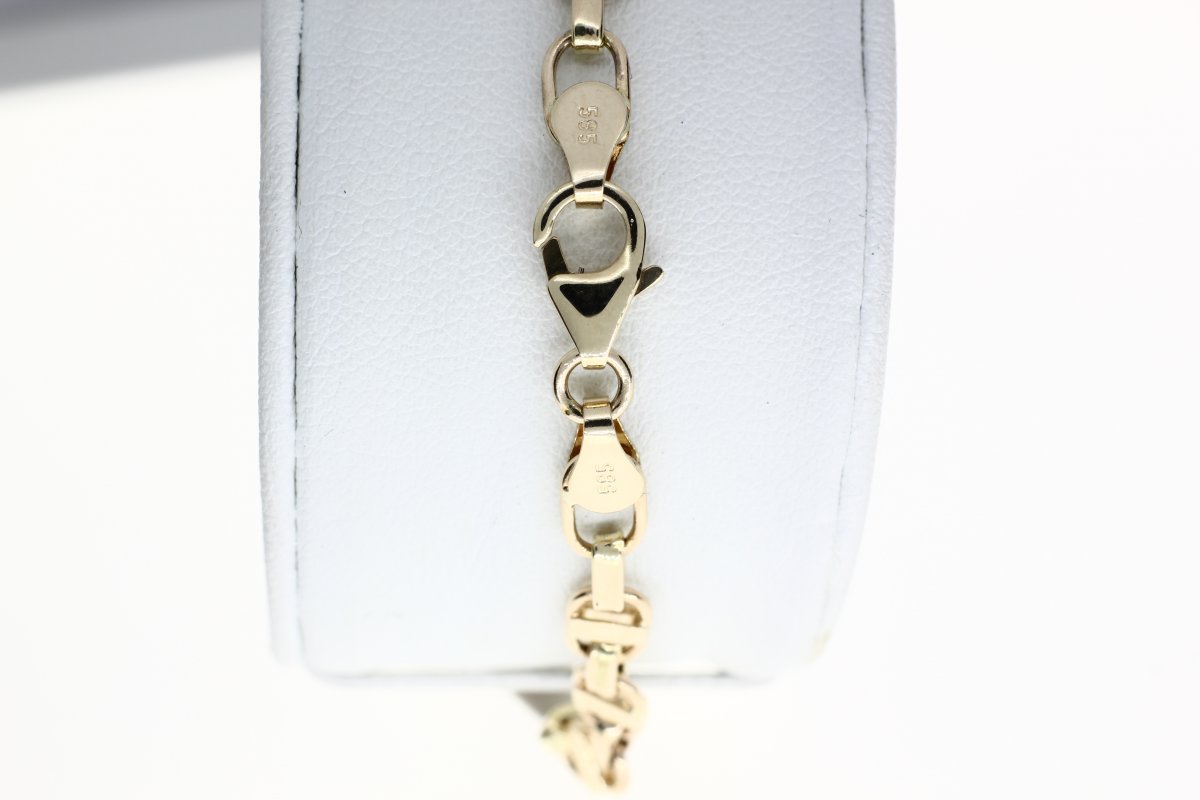 Bi-Color Gouden Kingsly Schakel Armband